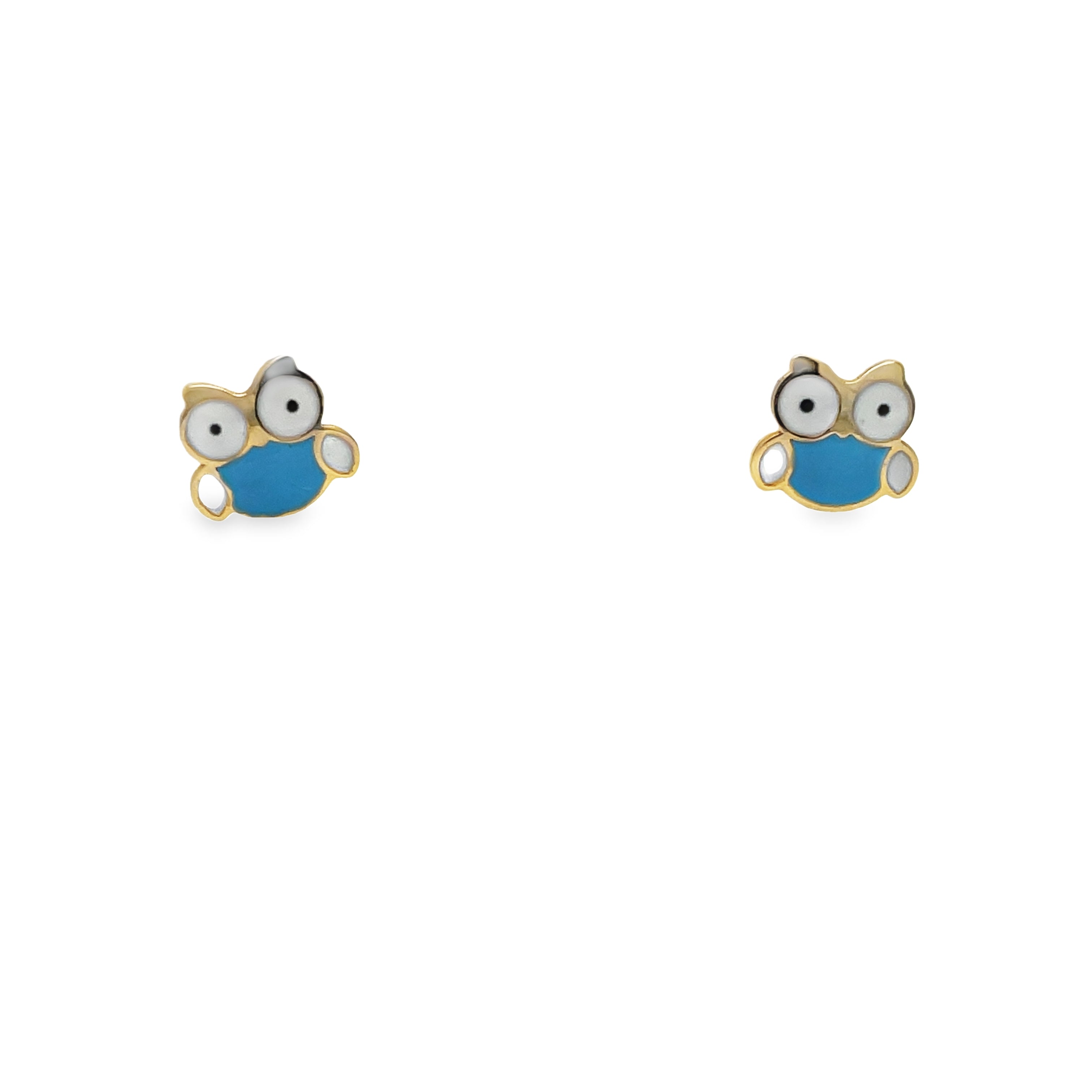 <p><span style="font-size: 0.875rem;">These exquisite flower earrings for babies feature 14k yellow gold construction with owl shape securely affixed using baby screw backs.</span></p> <p>&nbsp;</p>