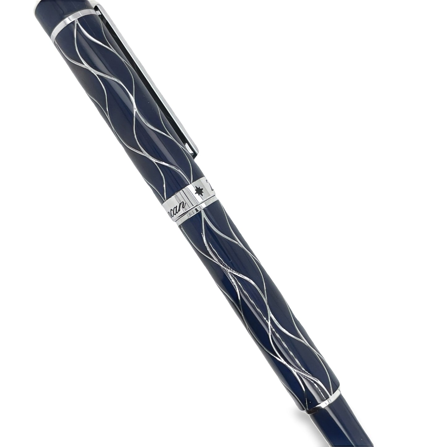 Top view of Zancan Stainless Steel Blue Pen
