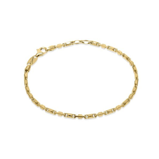14K Yellow Gold Diamond Cut Bracelet Top view clasp fastened