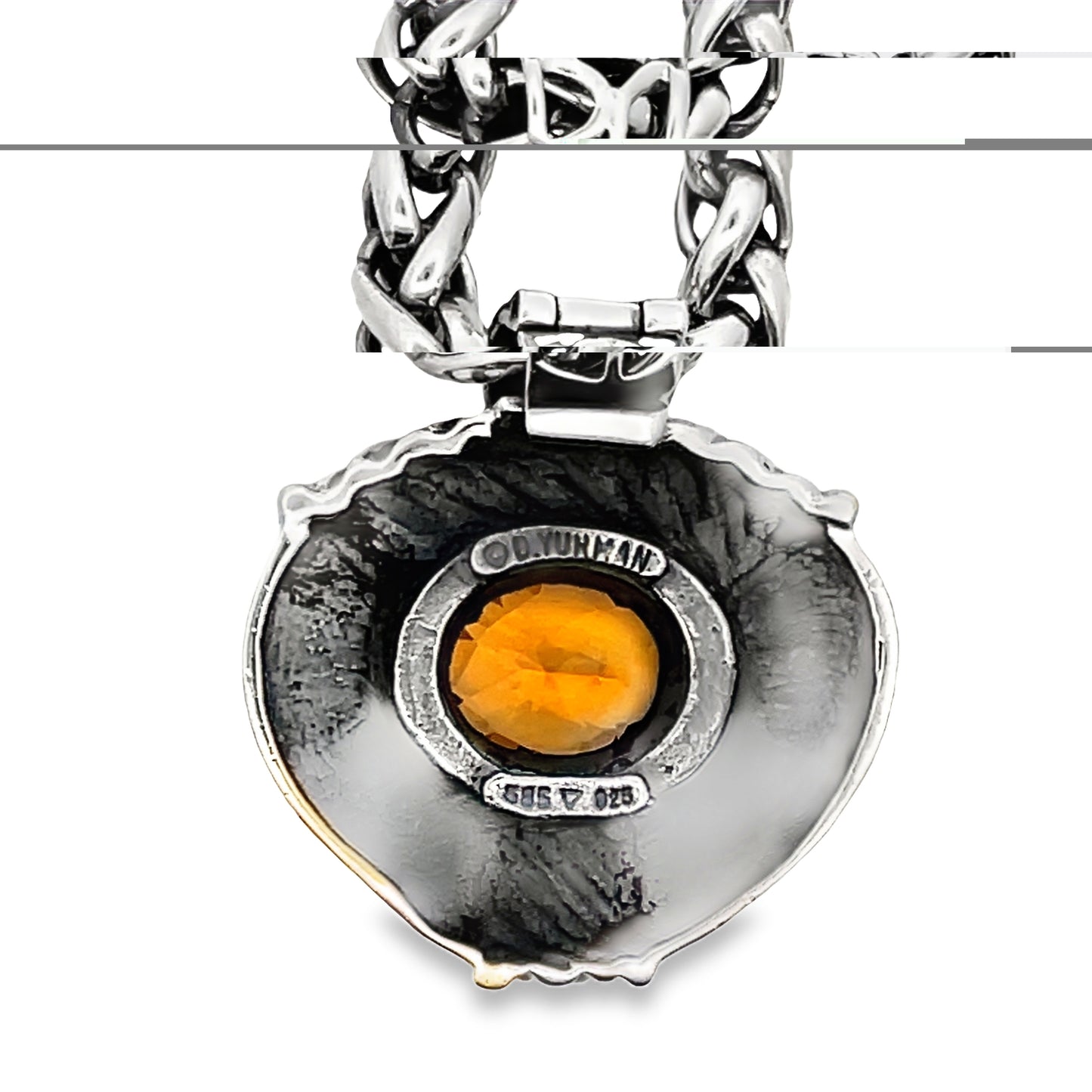 Back view of 18k Yellow Gold and Sterling Silver David Yurman Citrine Necklace 