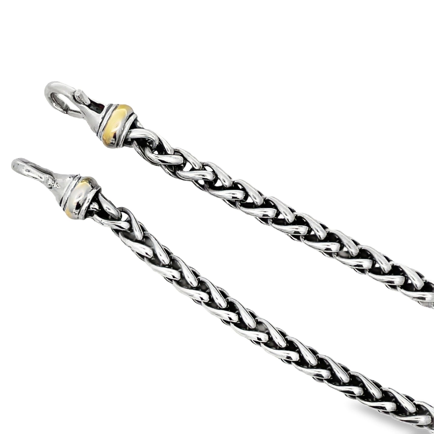 Top view of unfastened 18k Yellow Gold and Sterling Silver David Yurman Citrine Necklace 