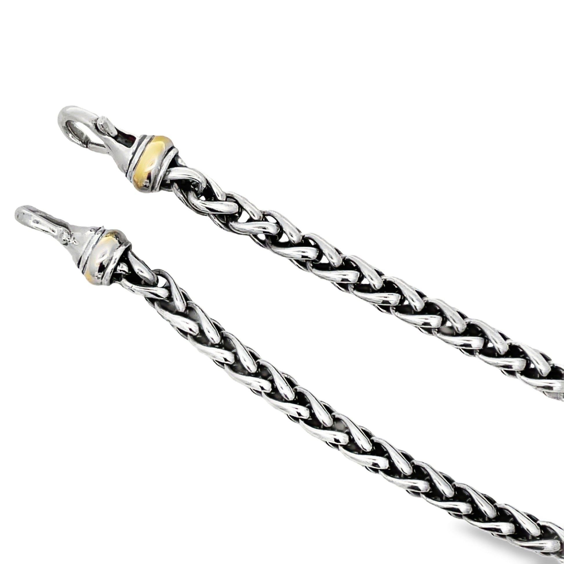 Top view of unfastened 18k Yellow Gold and Sterling Silver David Yurman Citrine Necklace 