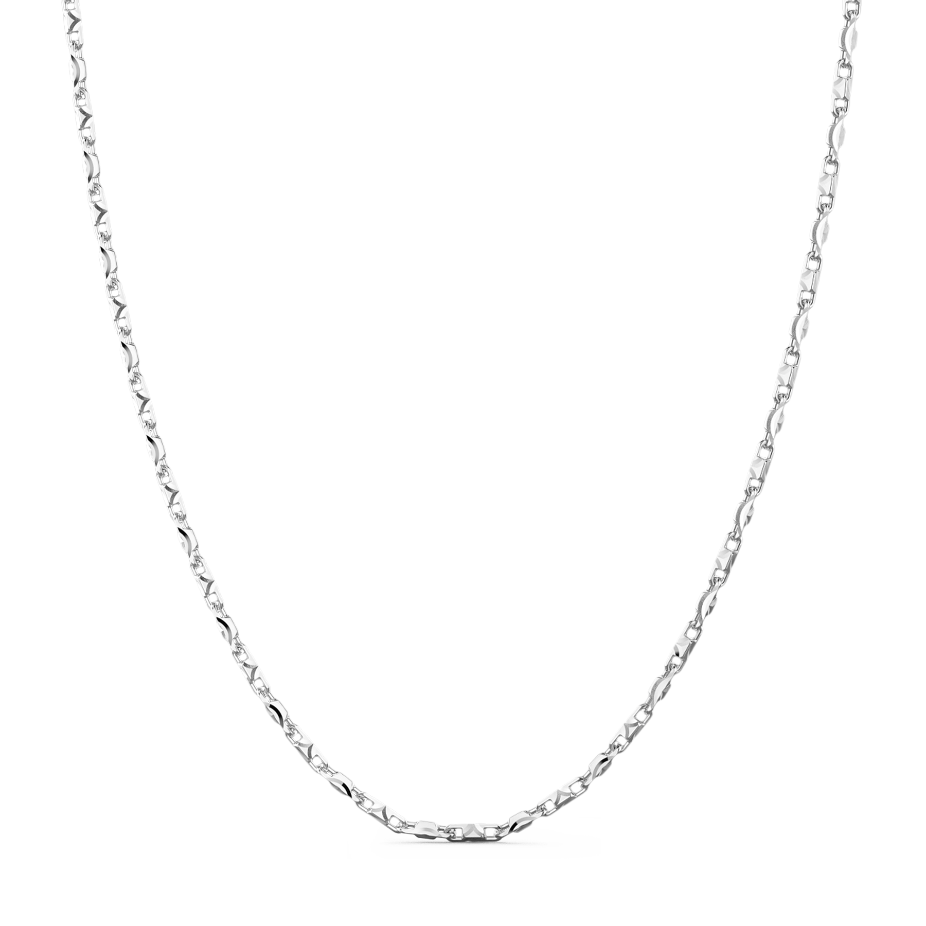 Crafted in Italy, this Zancan Sterling Silver Geometrical Link Chain Necklace showcases expert design and quality. Made with 925 sterling silver and rhodium coated for durability, this 22" long chain features a secure lobster catch. Elevate your style with this sleek and sophisticated men's necklace.