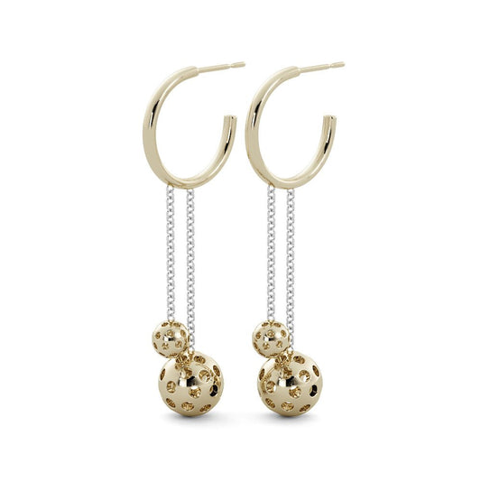 14K Yellow Gold-Plated & Sterling Silver Doble Pickleball Earrings Side view 