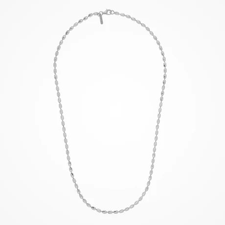 Front View of Sterling Silver Bead Diamond Cut Necklace