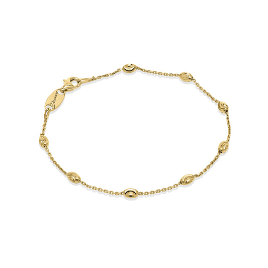 Top view of Gold Plated Bead Bracelet