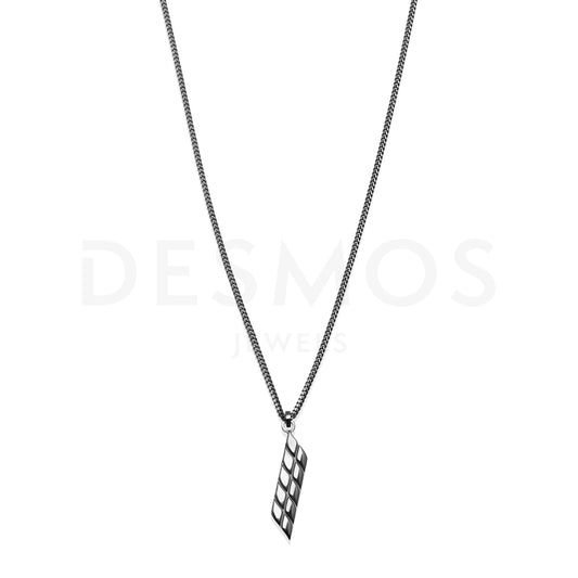 Front view of Sterling Silver Tyre Chain Necklace