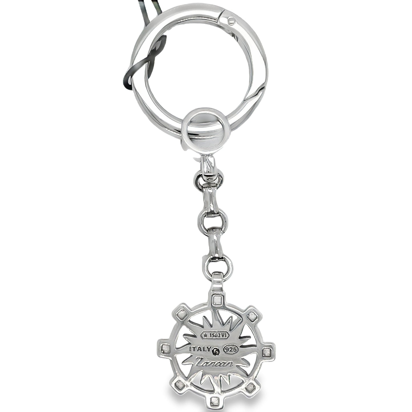 Back view of Zancan Compass Sterling Silver & Stainless-Steel Key Chain