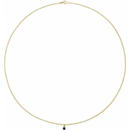 Top view of 14k Yellow Gold  Necklace Emerald Necklace