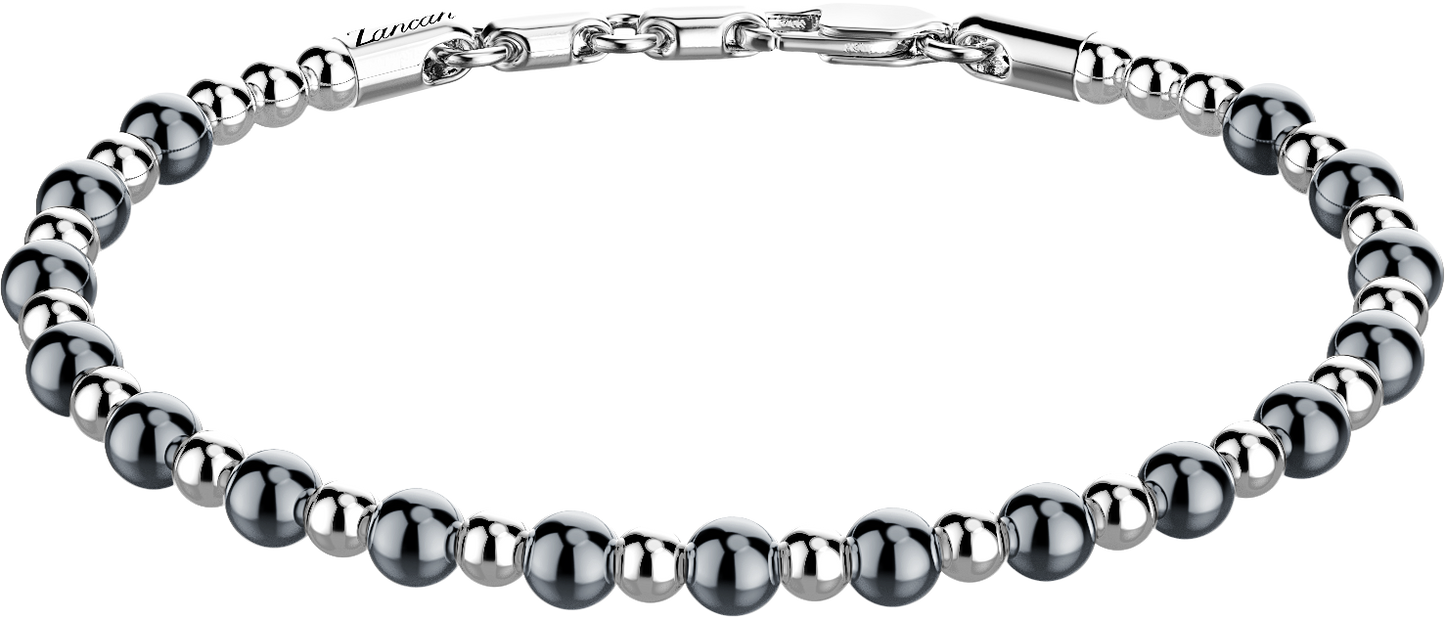 Top view of Zancan Sterling Silver Bead Bracelet