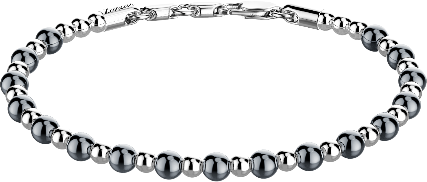 Top view of Zancan Sterling Silver Bead Bracelet