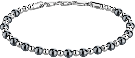 Top view of Zancan Sterling Silver Bead Bracelet