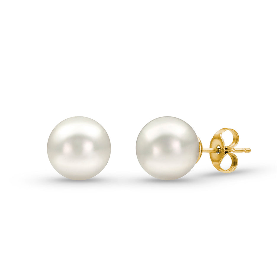 Experience elegance and sophistication with these South Seas Cultured Pearl Stud Earrings. The 10.00 mm pearls boast a stunning luster and color, perfectly complemented by the 14k yellow gold setting. With secure friction backs, these earrings are not only beautiful, but also practical for everyday wear.