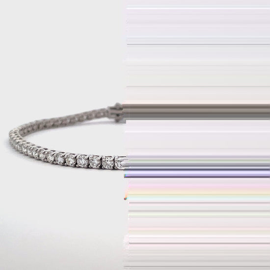 Front view of 14k White Gold Diamond Line Tennis Bracelet 3.47 cts
