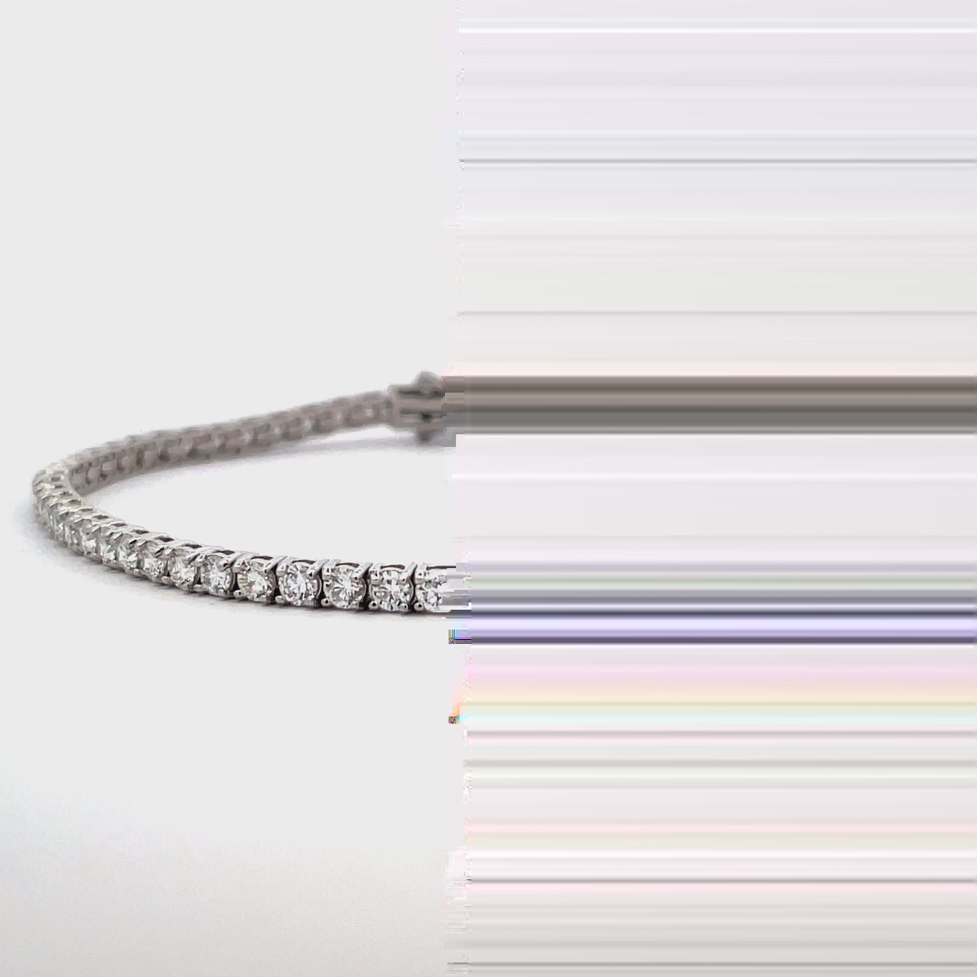 Front view of 14k White Gold Diamond Line Tennis Bracelet 3.47 cts