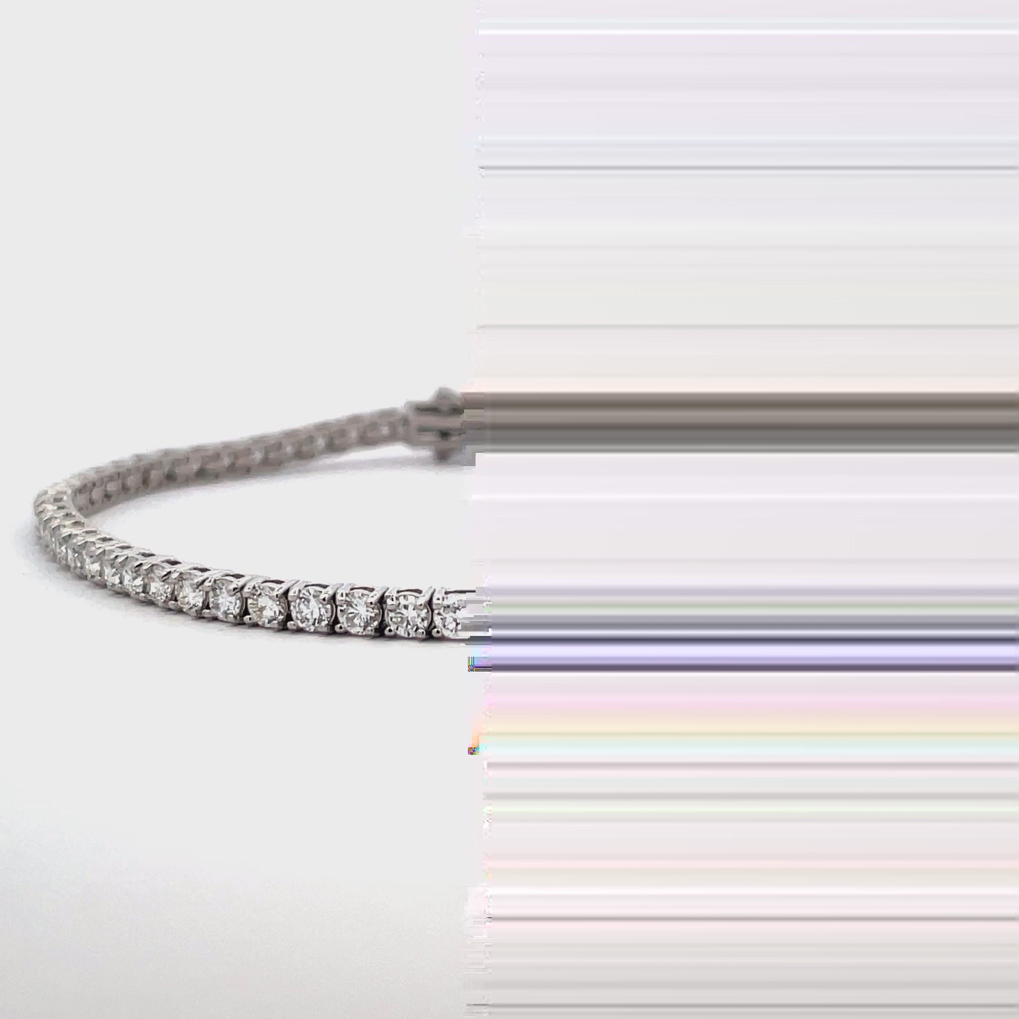 Front view of 14k White Gold Diamond Line Tennis Bracelet 3.47 cts