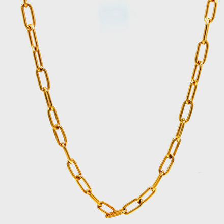 Add a touch of luxury to your wardrobe with our 14K Italian Solid Open Link Chain Necklace. Handcrafted in Italy with solid, open links, this 22" long necklace showcases the beauty of 14k yellow gold. Elegant and sophisticated, it weighs 16.89 grams, making it a beautiful accessory for any occasion.