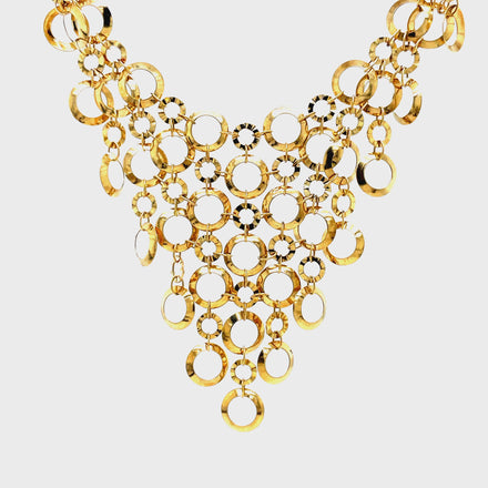 ndulge in luxury with our 14K Yellow Gold Lightweight Circle Necklace. The delicate yet durable 14k yellow gold creates a stunning circle design, secured by a lobster catch. Perfect for any occasion, this necklace adds a touch of elegance to your look. 16" long with 2" sizing&nbsp;