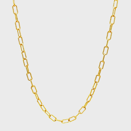 Indulge in sophistication with our 14K Italian Solid Open Corrugated Link Chain Necklace. Made in Italy from luxurious 14k yellow gold, this 16" necklace features small open links that add a touch of elegance. Weighing in at 7.99 grams, it's a truly exclusive piece to add to your collection.