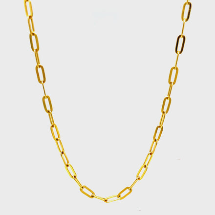 Indulge in luxury with our 14K Italian Small Open Link Chain Necklace. Expertly crafted in Italy, this 24" long necklace is made with 14k yellow gold, weighing 10.69 grams. Elevate your style with this elegant and exclusive piece.