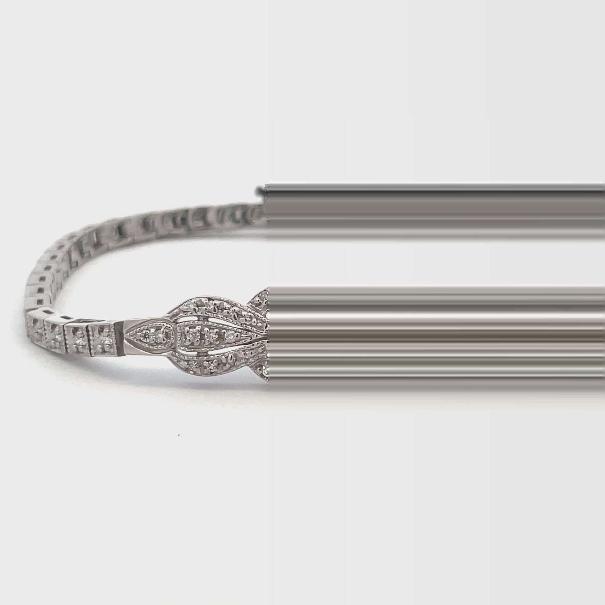 try on video of Estate Diamond Vintage Bracelet