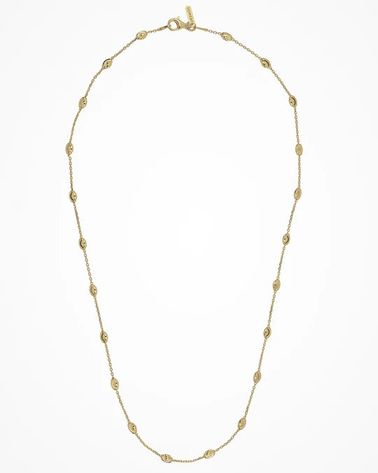 Front view of Yellow Goldplated Bead Necklace  
