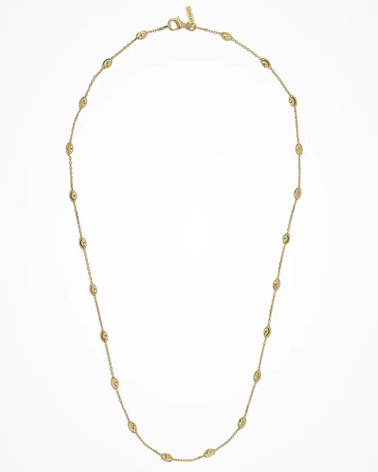 Front view of Yellow Goldplated Bead Necklace  