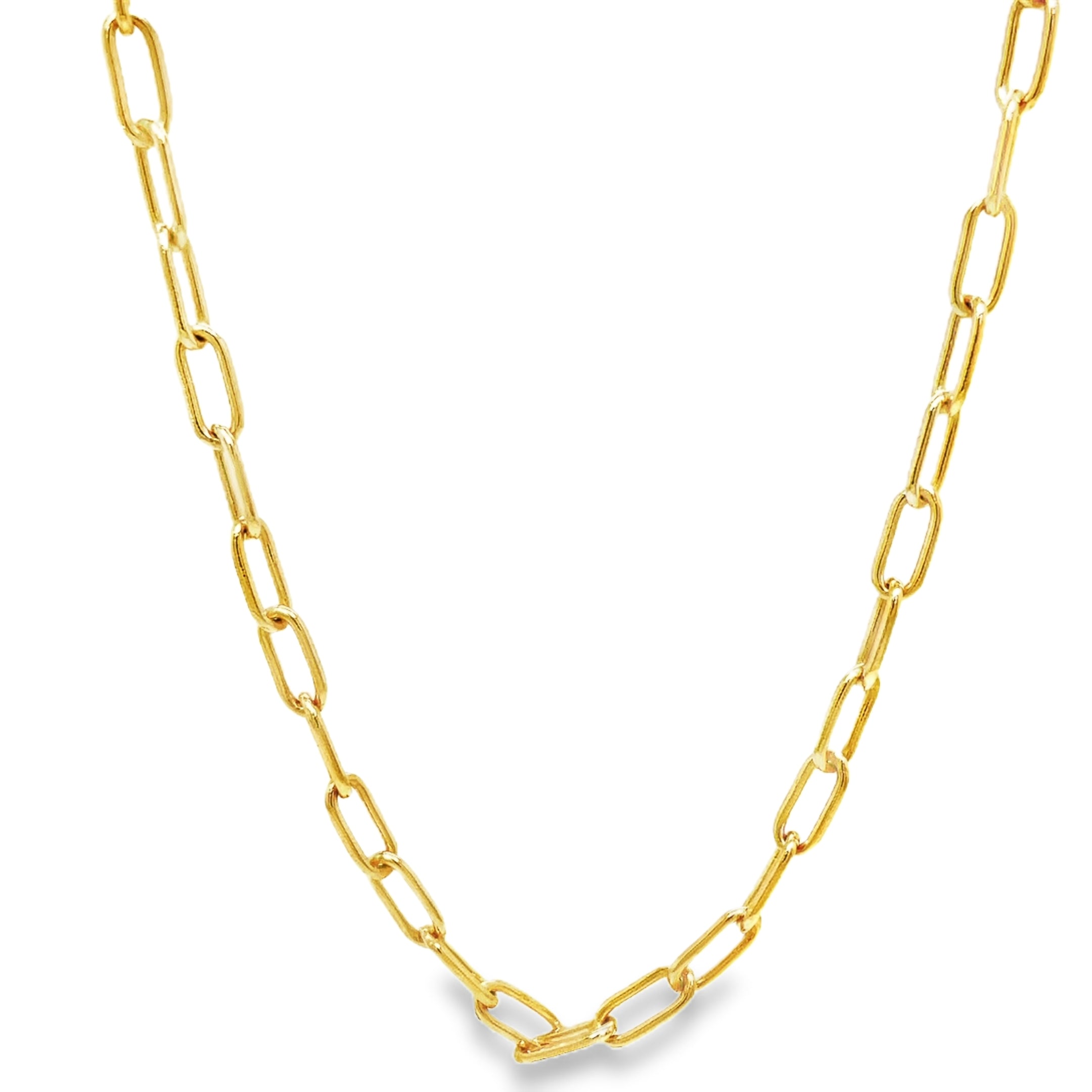 Add a touch of luxury to your wardrobe with our 14K Italian Solid Open Link Chain Necklace. Handcrafted in Italy with solid, open links, this 22" long necklace showcases the beauty of 14k yellow gold. Elegant and sophisticated, it weighs 16.89 grams, making it a beautiful accessory for any occasion.