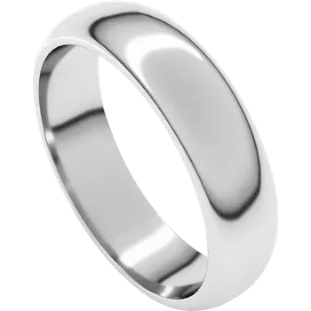 Front view of 14k White Gold Wedding Band Standard 5.00 mm
