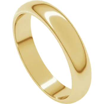 Front view of 14k Yellow Gold Wedding Band Standard 4.00 mm