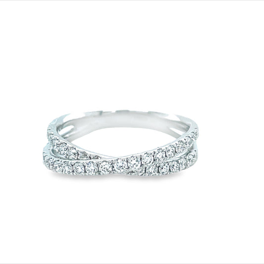 Fashion Criss Cross Diamond Ring Top view