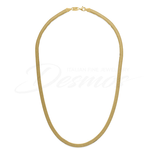 Gold-plated Herringbone Necklace 16" Top view clasp fastened