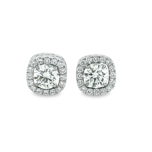 Diamond Square Removable Jacket Earrings Front view 