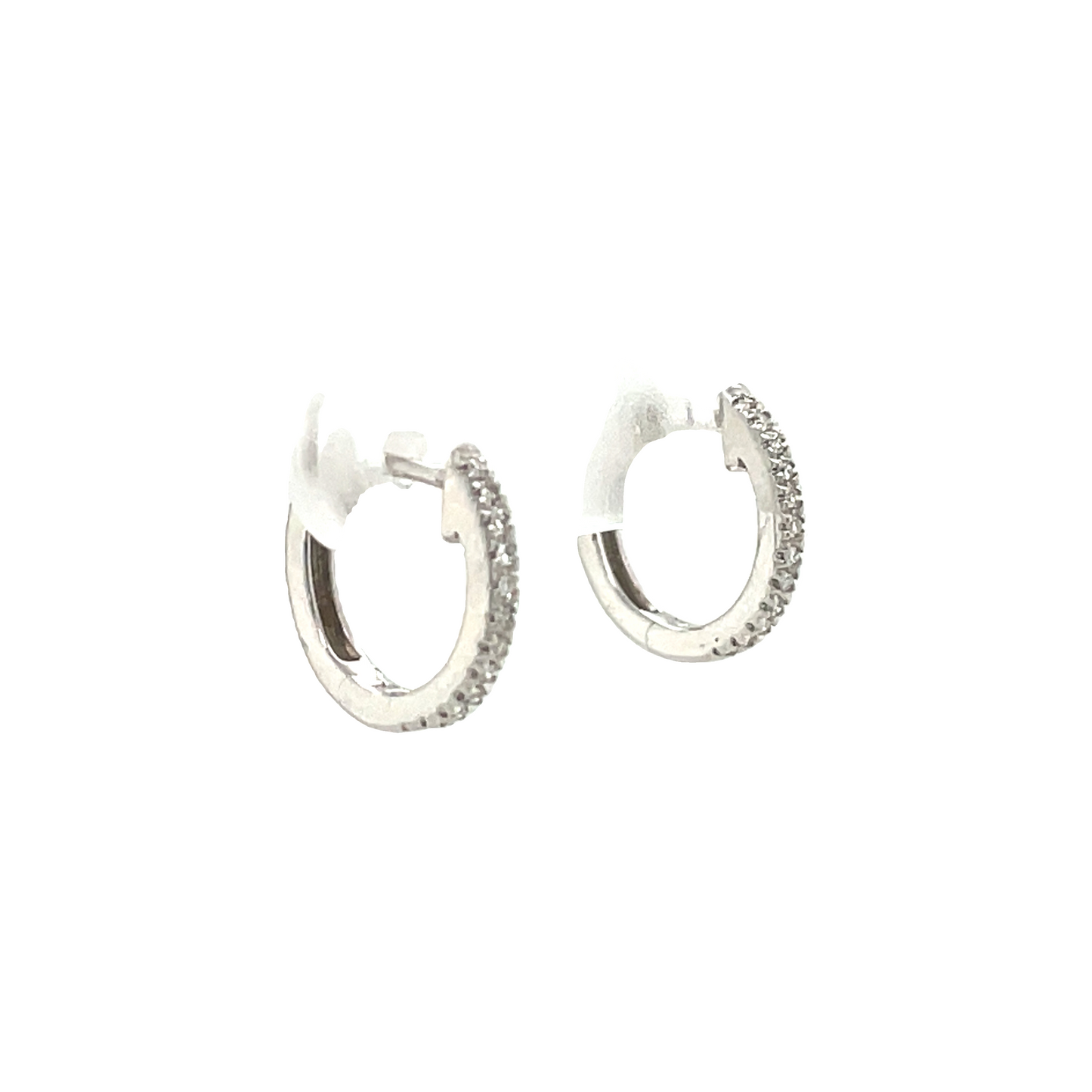 Diamond Huggie Earrings Round Shape 0.20 cts Side view