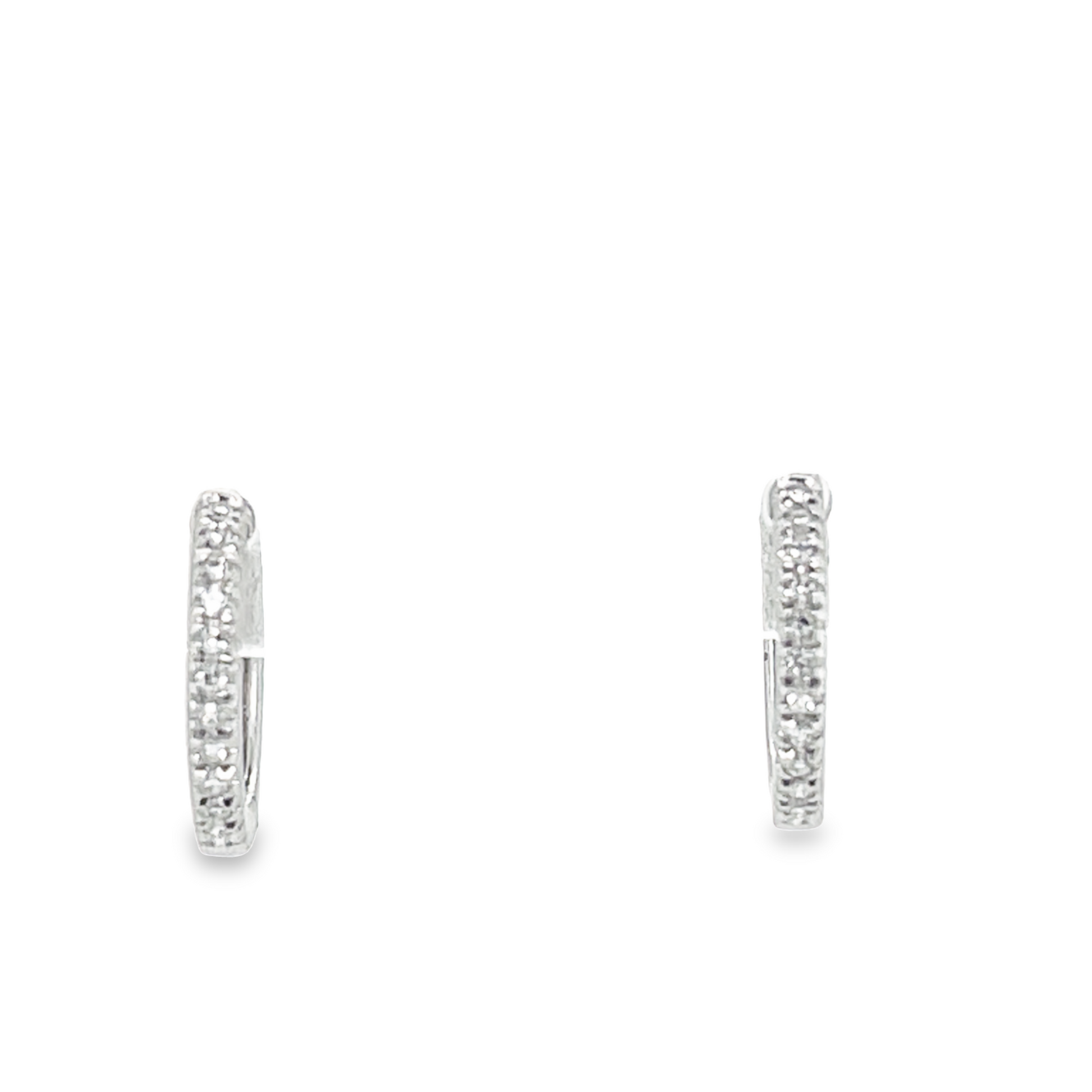 Diamond Huggie Earrings Round Shape 0.20 cts Front view