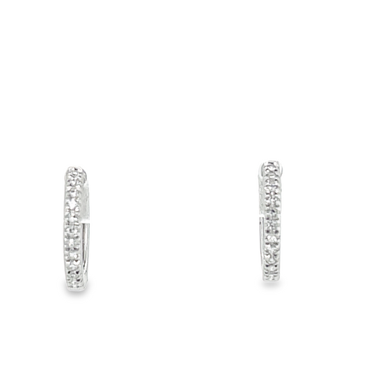 Diamond Huggie Earrings Round Shape 0.20 cts Front view