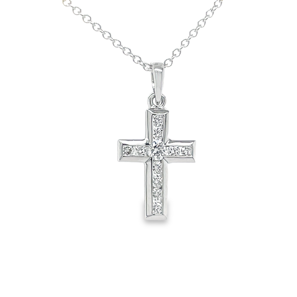 Dainty Diamond Cross Pendant Necklace