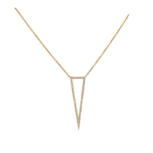 Front view of Diamond Triangle Shape Necklace