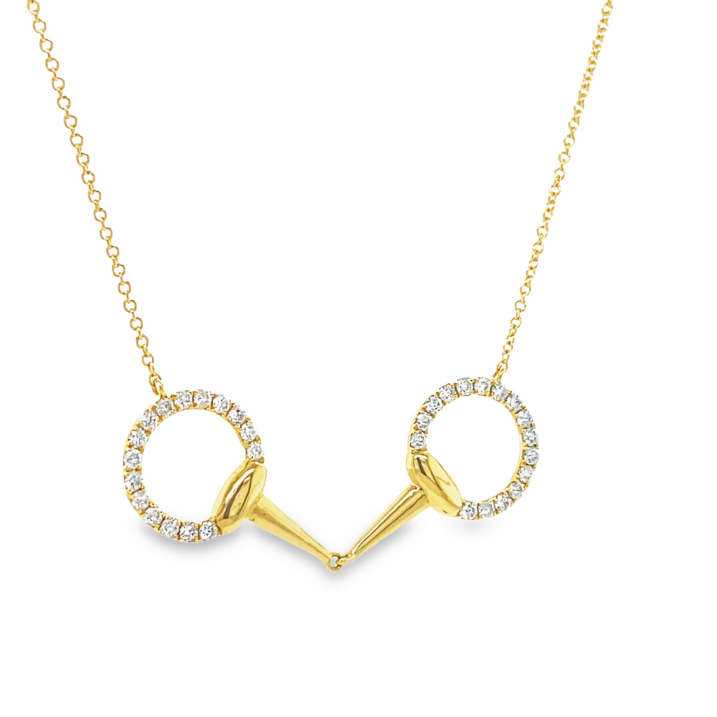 This fine jewelry piece offers long-lasting radiance in shimmering 14k yellow gold from Italy and 0.45 cts of round diamonds for added elegance. Its secure latch back closure and 2" long 18" long chain ensures it will stay secure and on-trend.
