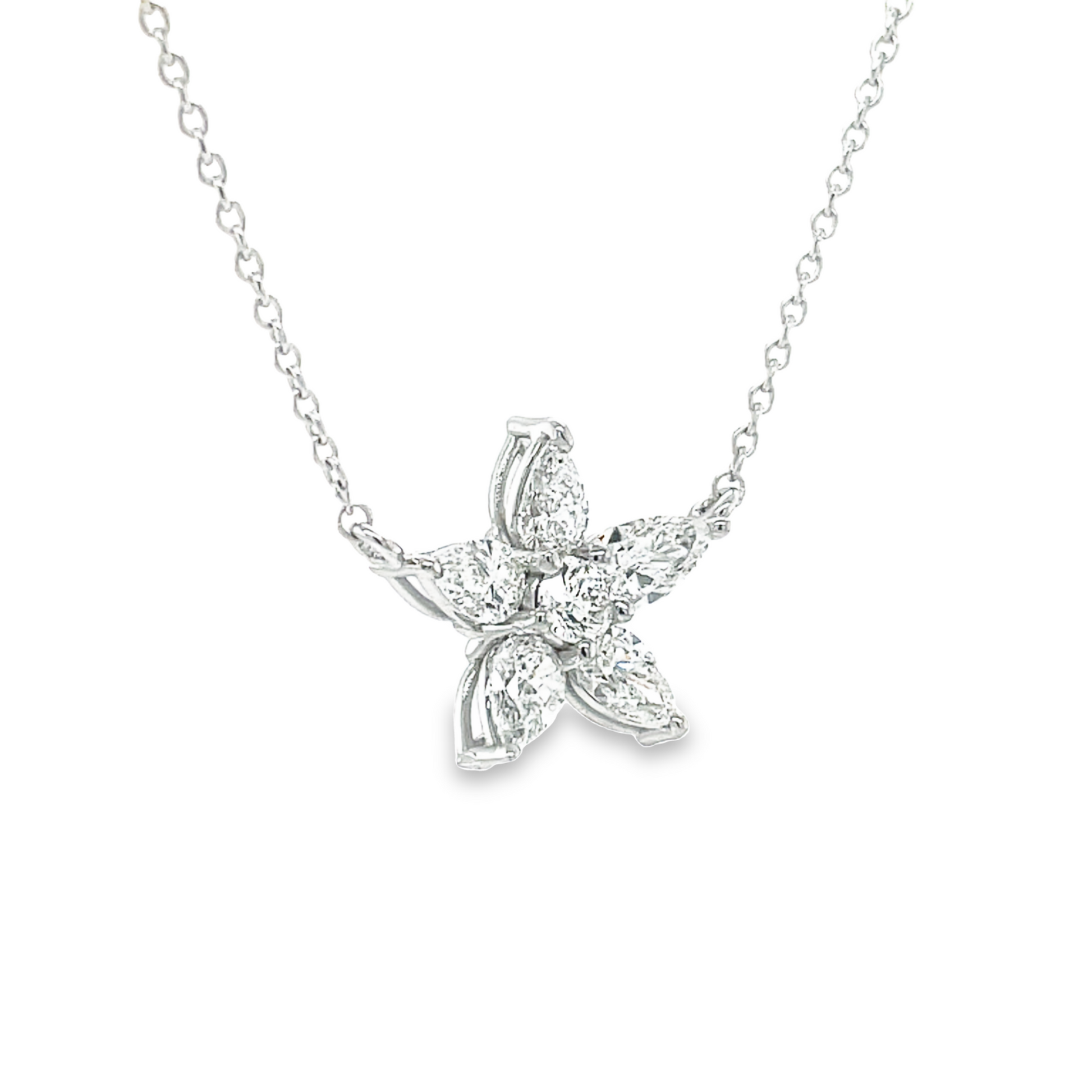 Star Marquise Diamond Pendant Necklace Side view 