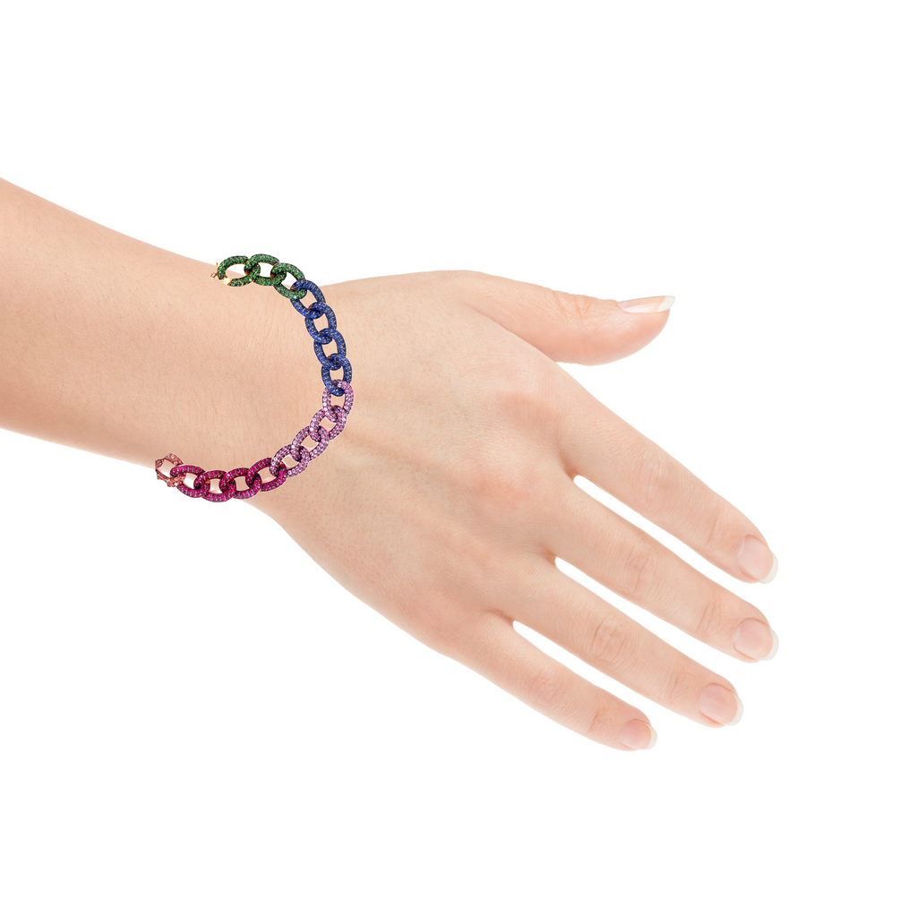Multicolor Sapphire Chain Bracelet