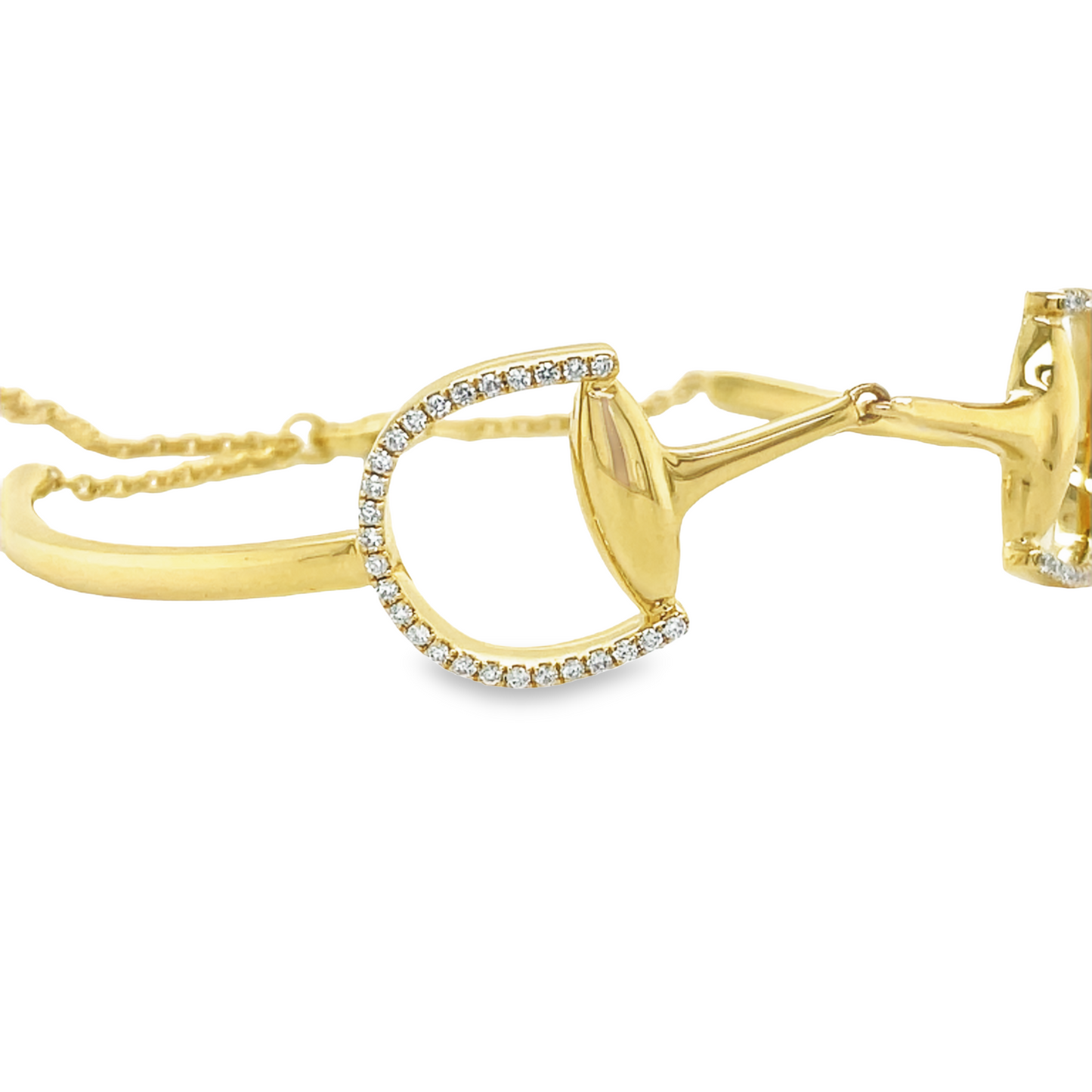 This quality bracelet is crafted from 14k Italian yellow gold and features a secure lobster clasp and elegant round diamonds totaling 0.29 carats. At two inches long, it's a stunning accompaniment to any outfit.