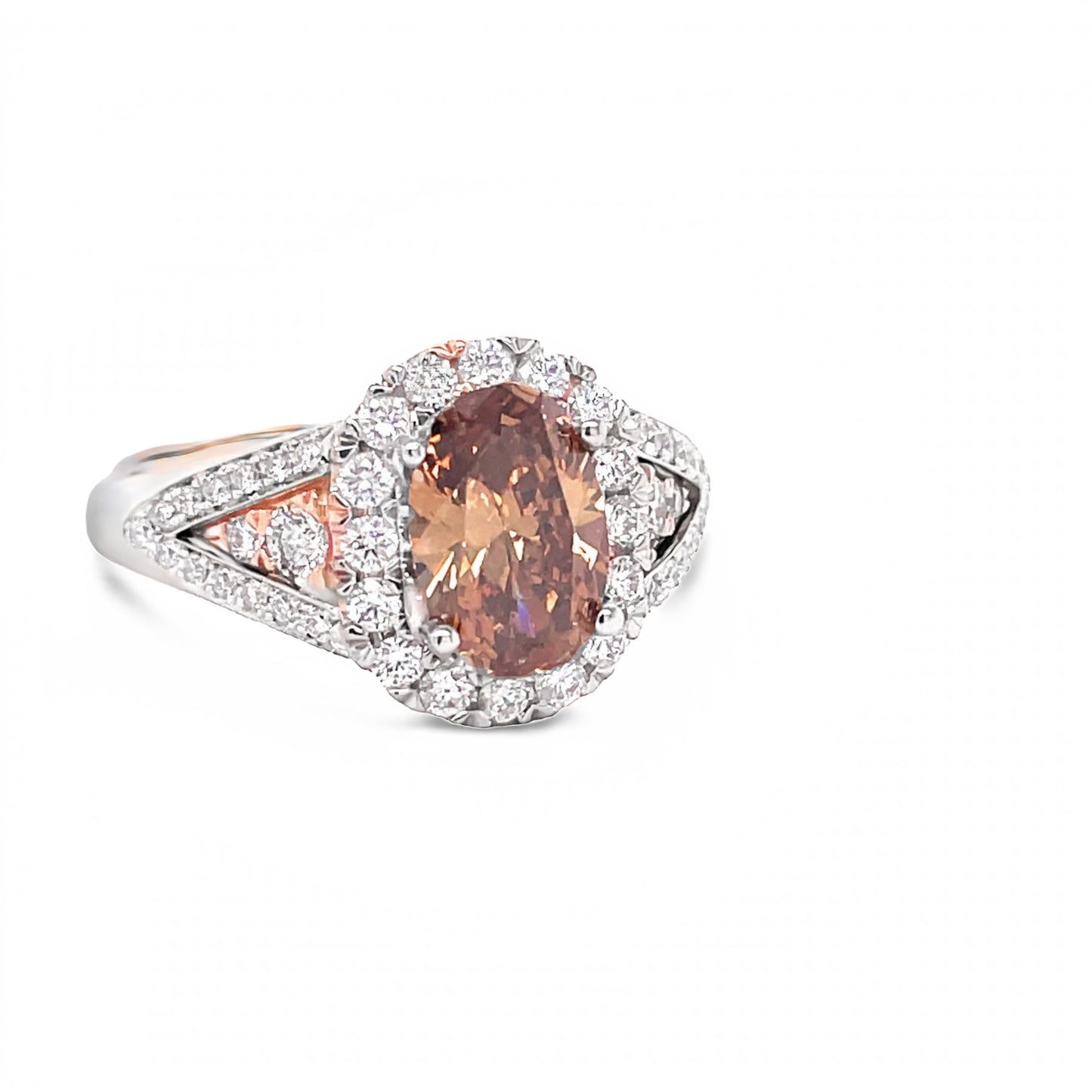 Natural Fancy Brown Diamond Ring Side view 