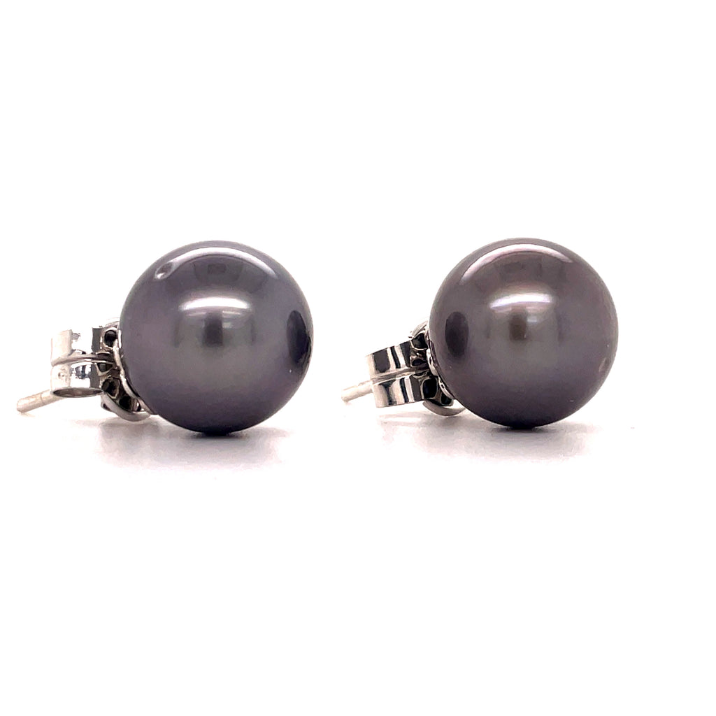 Cultured Tahitian pearls   12.00 mm   14k white gold  Secure friction