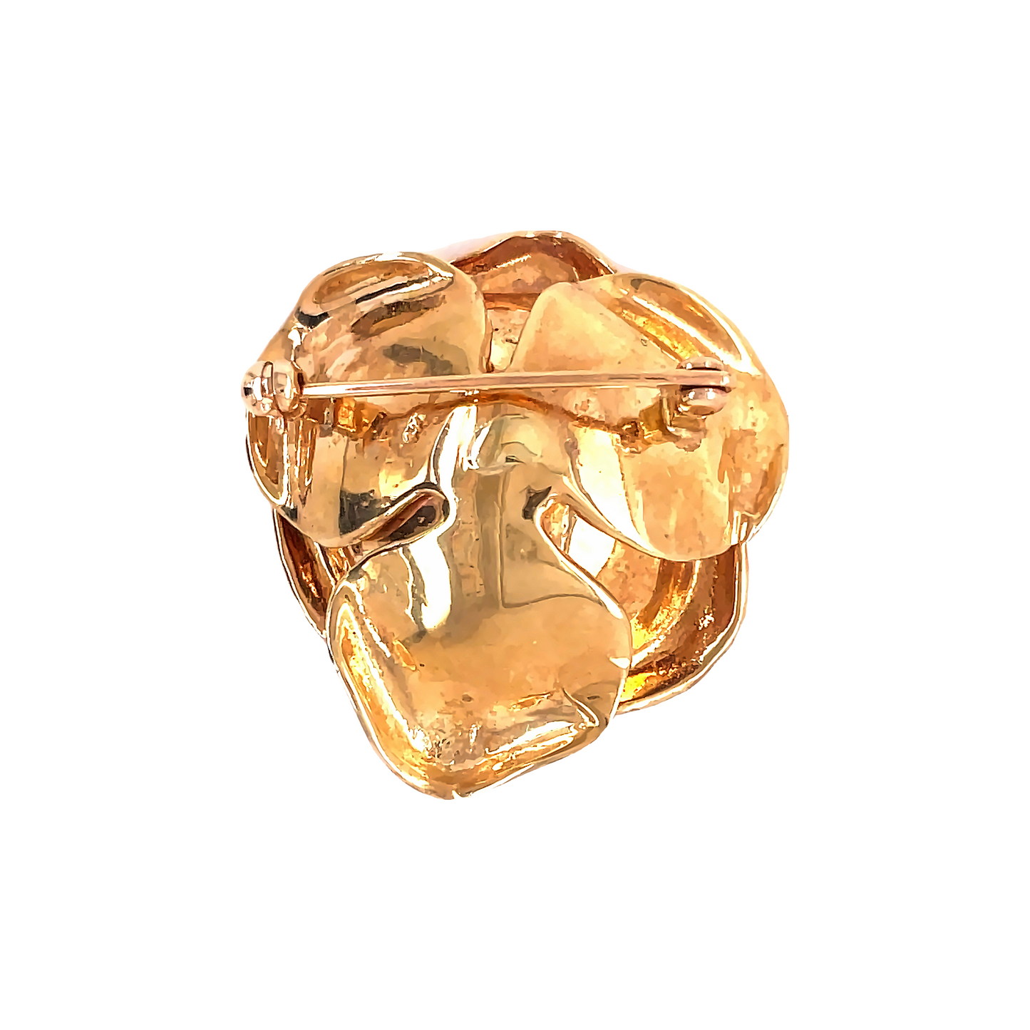 Diamond Rose Brooch Back View