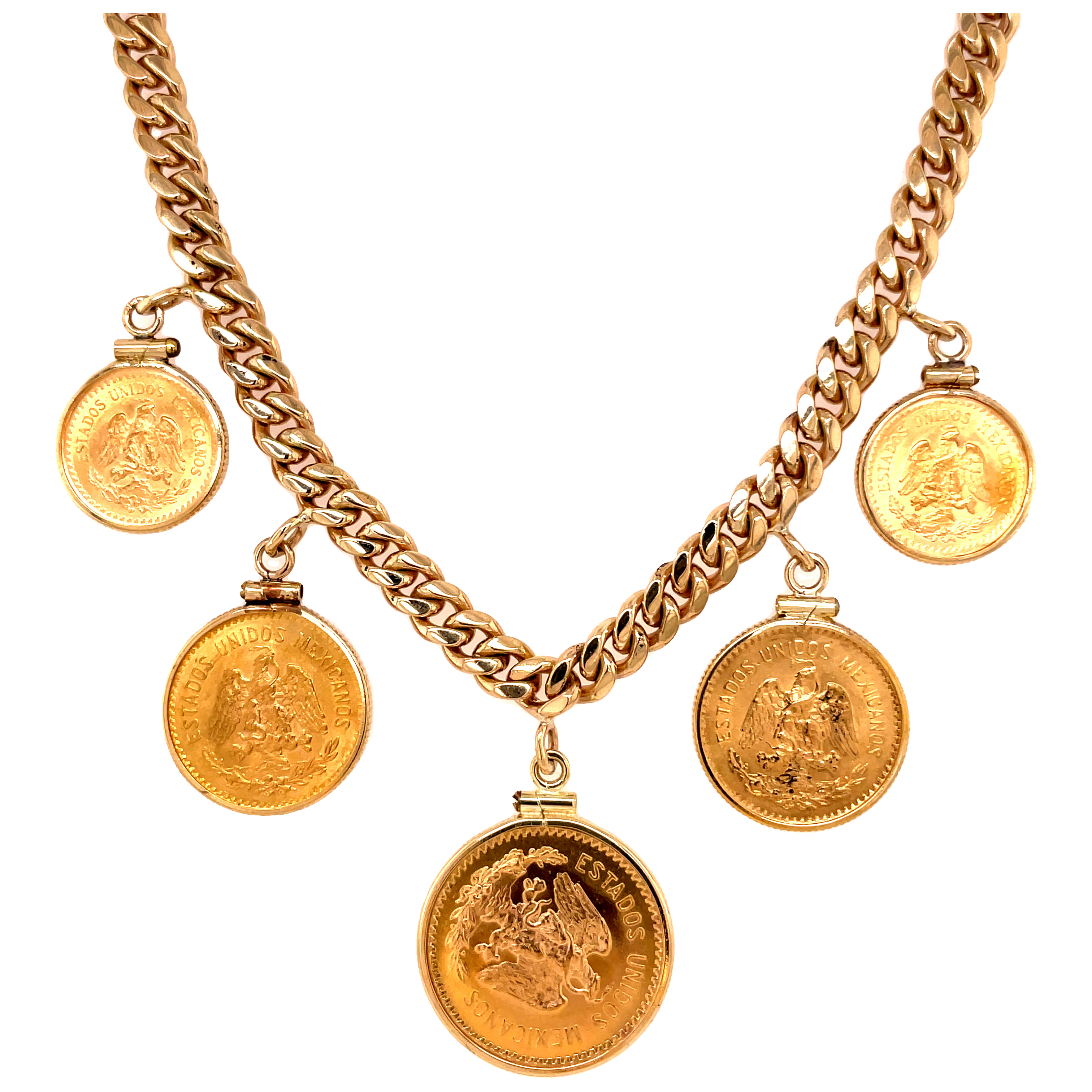 5 Assorted Gold Coin Pendant Necklace