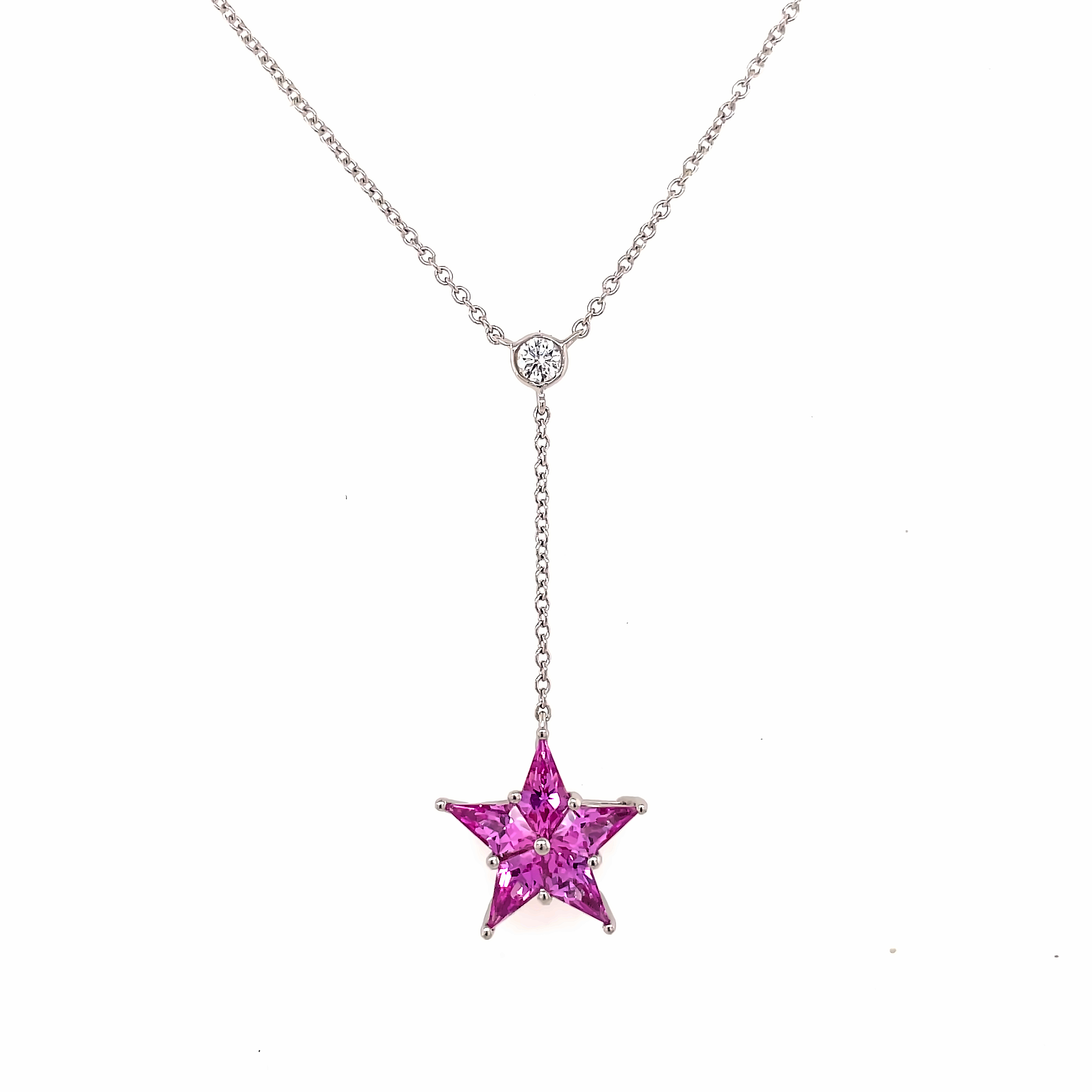 Tiffany & Co. Sentimental Heart Necklace Platinum Diamond Pink Sapphire 