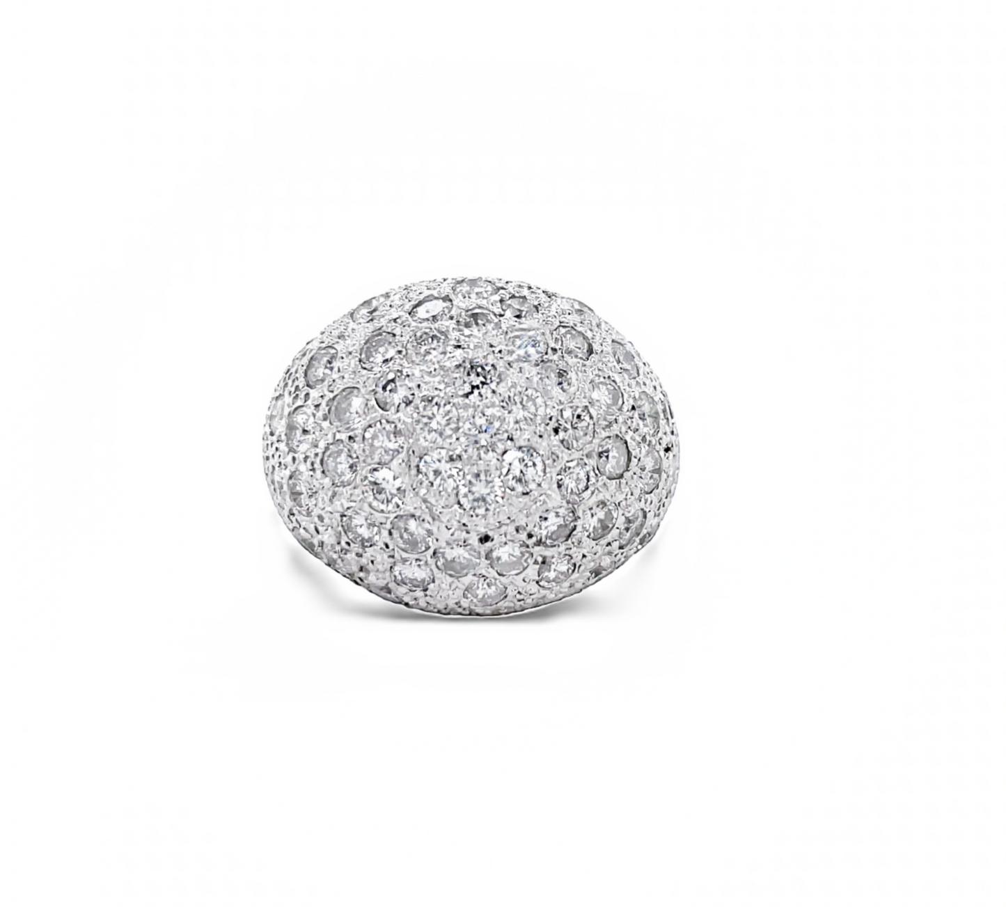 Diamond Pave Dome Ball Ring Front view