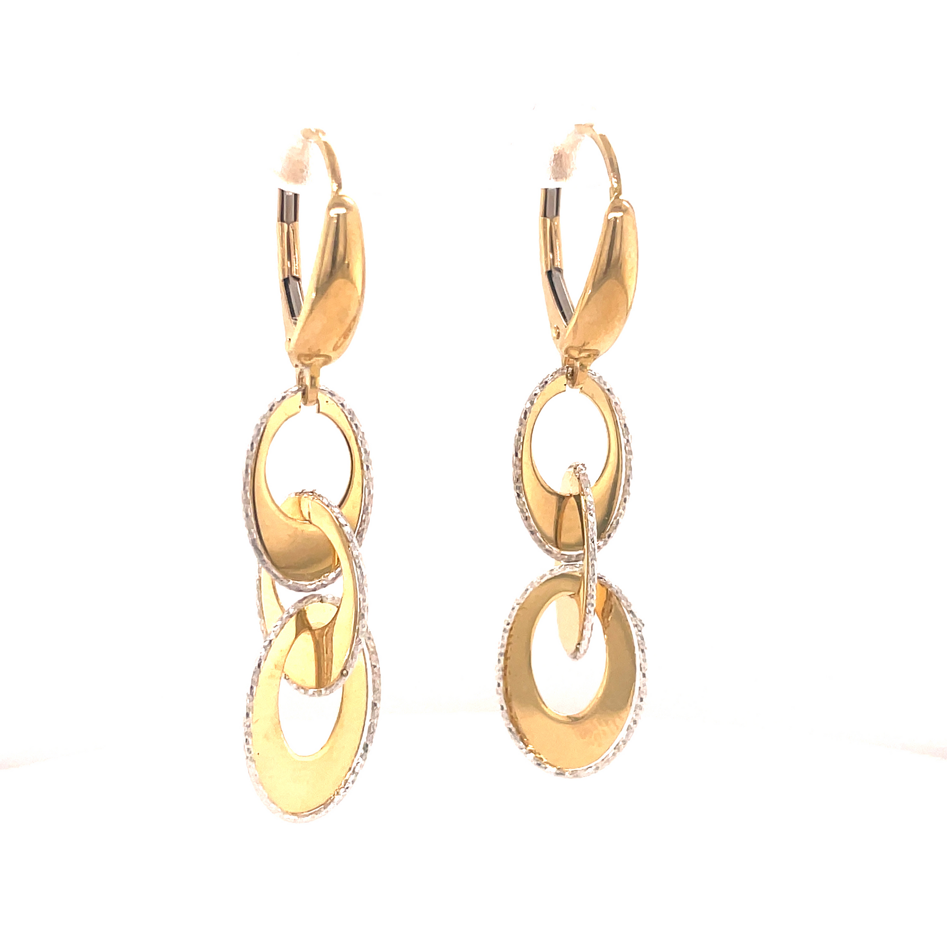Italian Made Stylish Long Lightweight Earrings Side view 