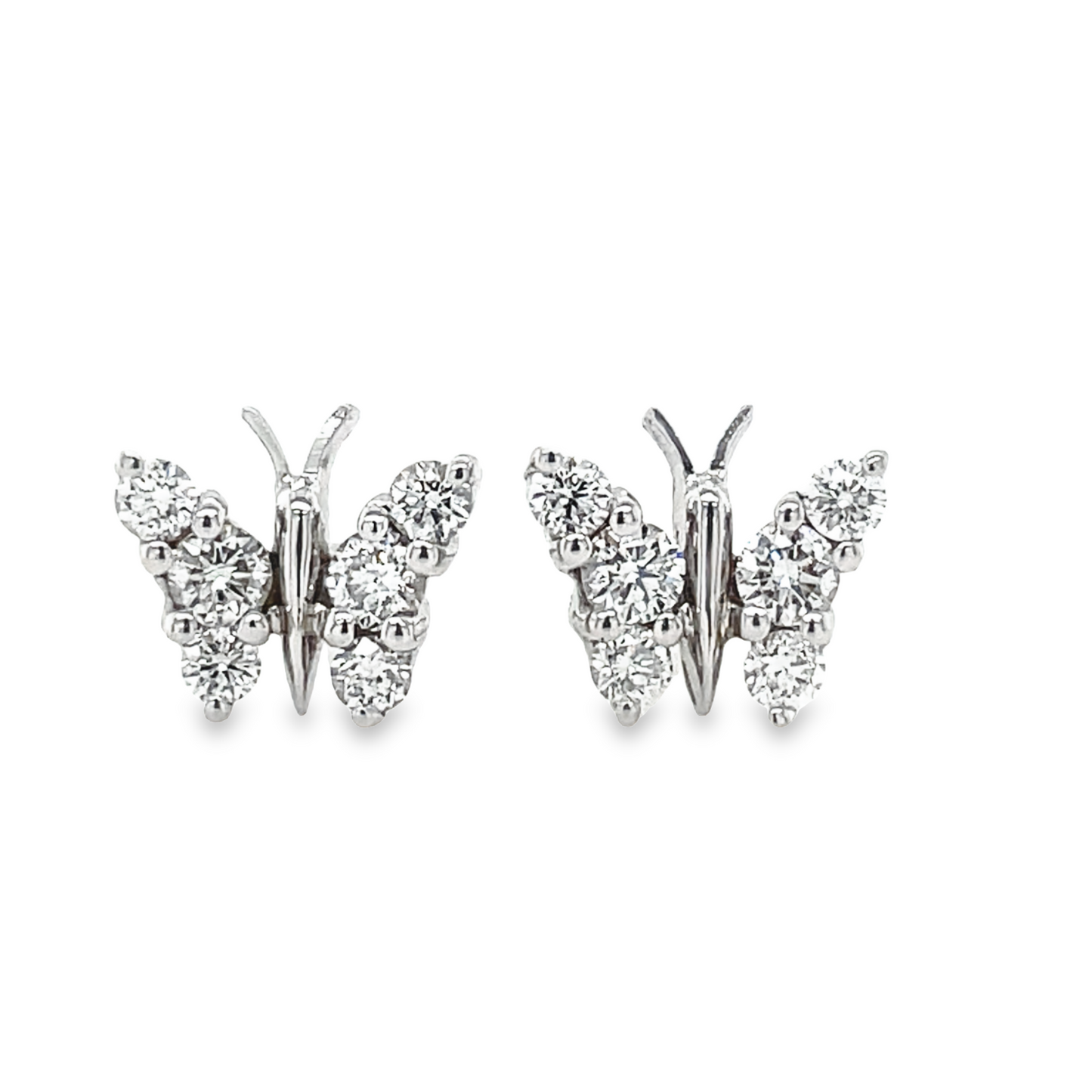Medium Diamond Butterfly Earrings Front view